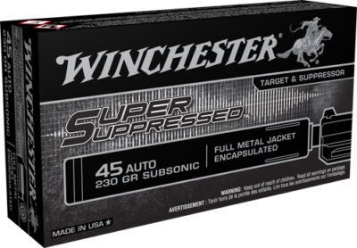 WINCHESTER SUPER SUPPRESSED - 45 ACP 230GR FMJ 50RD 10BX/CS