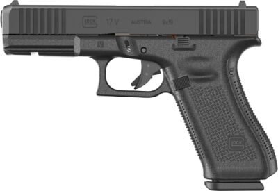 GLOCK 17 9MM V FIXED SIGHT - 17-SHOT BLACK FRONT SERRATIONS