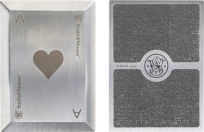 S&W BULLSEYE THROWING CARDS - 4-PACK SS LASER ETCHED W/SHTH