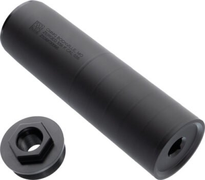 CMMG Zeroed K suppressor black nitride 5.5in 1.58in diameter with direct thread HUB mounts