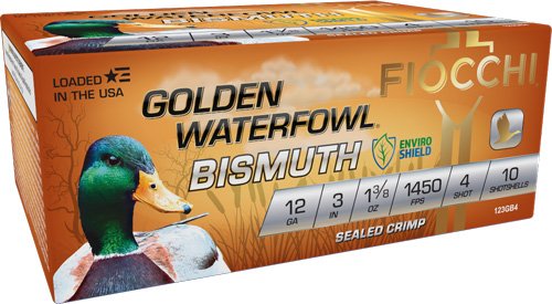 FIOCCHI GOLDEN BISMUTH 12GA 3" - 1-3/8OZ #4 1450FPS 10RD 10BX/C