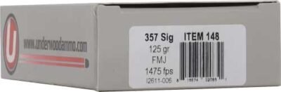 UNDERWOOD 357 SIG 125GR FMJ FN - 50RD 10BX/CS