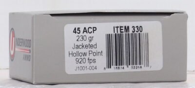 UNDERWOOD 45 ACP 230GR JHP - 20RD 10BX/CS
