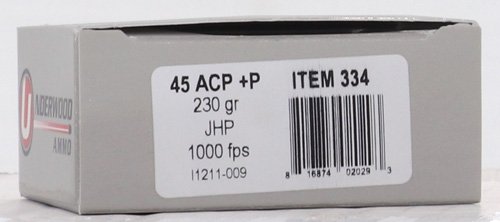 UNDERWOOD 45 ACP +P 230GR JHP - 20RD 10BX/CS - Image 2