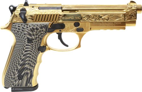 GIRSAN REGARD MC DELUXE 9MM - ADJ SIGHT 18RD GOLD ENGRAVED
