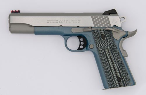 COLT COMPETITION 45ACP 5" 8RD - STAINLESS BLUE CERAKOTE - Image 2
