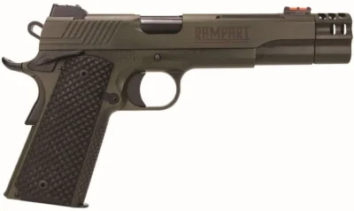 KIMBER RAMPART 1911 38SUPER 5" W/ COMP OD GREEN BLK G10 GRIPS 1-8RD MAG