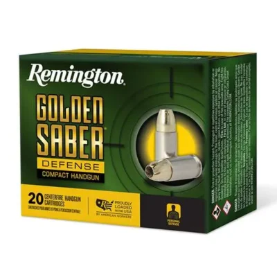 REMINGTON 380 AUTO 102GR BJHP GOLDEN SABER DEFENSE 20 RD/BX 25 BX/CS
