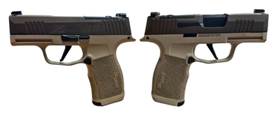 SIG SAUER P365X TWO TONE TAN 9MM PSTL 3.1" BBL 2-12RD MAGS, OPTC PLTE COVER