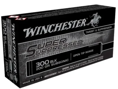 WINCHESTER 300 BLK SUPER SUPPRESSED FMJOT 200 GR SUBSONIC 125RD/BX 6BX/CS