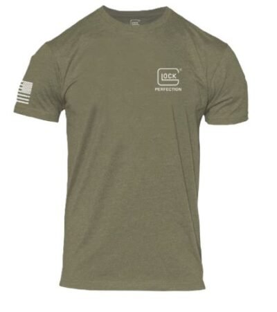 GLOCK PERFECTION FLAG TEE - SHORT SLEEVE T SHIRT 2XL GREEN