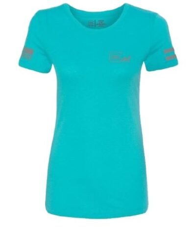 GLOCK LADIES "GLOCK GIRL FLAG - TEE" SHORT SLEEVE MED TEAL