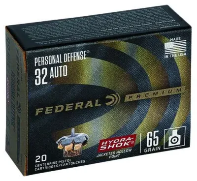 FEDERAL HYDRA-SHOK 32ACP 65G JHP 20RD BX 500RD CASE
